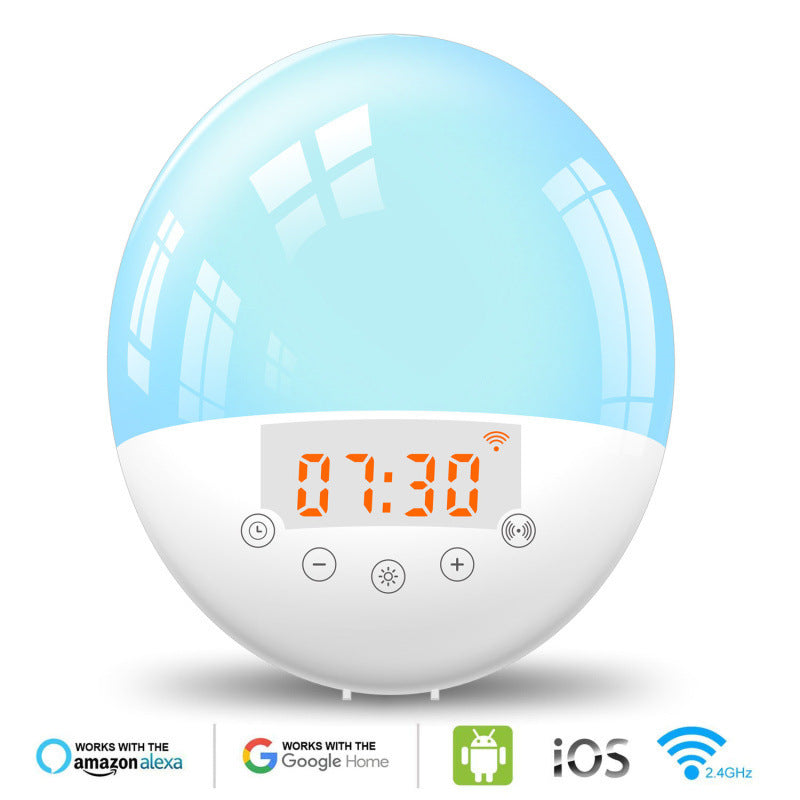 Smart WiFi Sunrise Alarm Clock – Voice-Controlled Natural Wake-Up Light for a Gentle Start