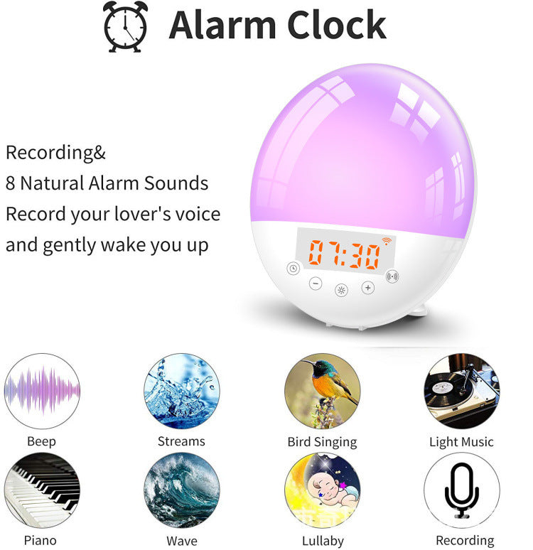 Smart WiFi Sunrise Alarm Clock – Voice-Controlled Natural Wake-Up Light for a Gentle Start