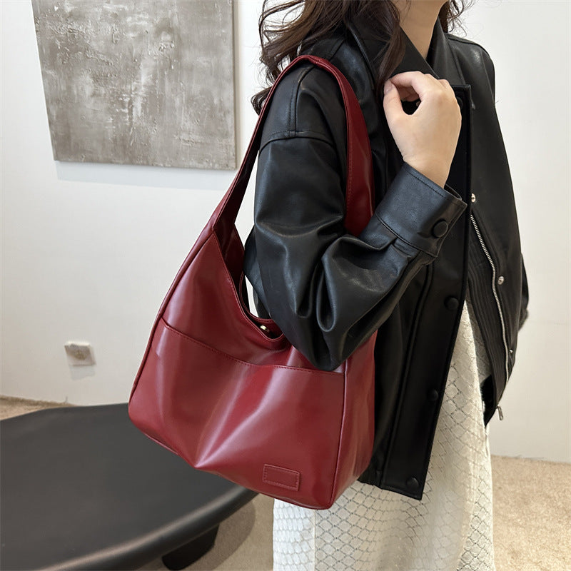 Vintage-Inspired Hobo Bag – Soft PU Leather Shoulder Tote with Spacious Design for Effortless Fall & Winter Style
