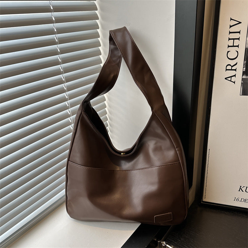Vintage-Inspired Hobo Bag – Soft PU Leather Shoulder Tote with Spacious Design for Effortless Fall & Winter Style