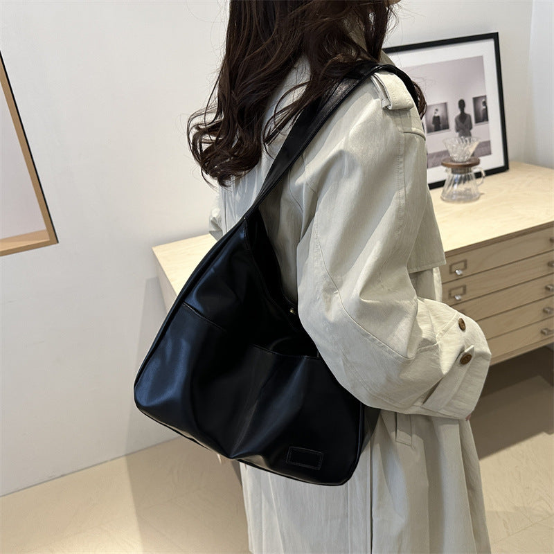 Vintage-Inspired Hobo Bag – Soft PU Leather Shoulder Tote with Spacious Design for Effortless Fall & Winter Style